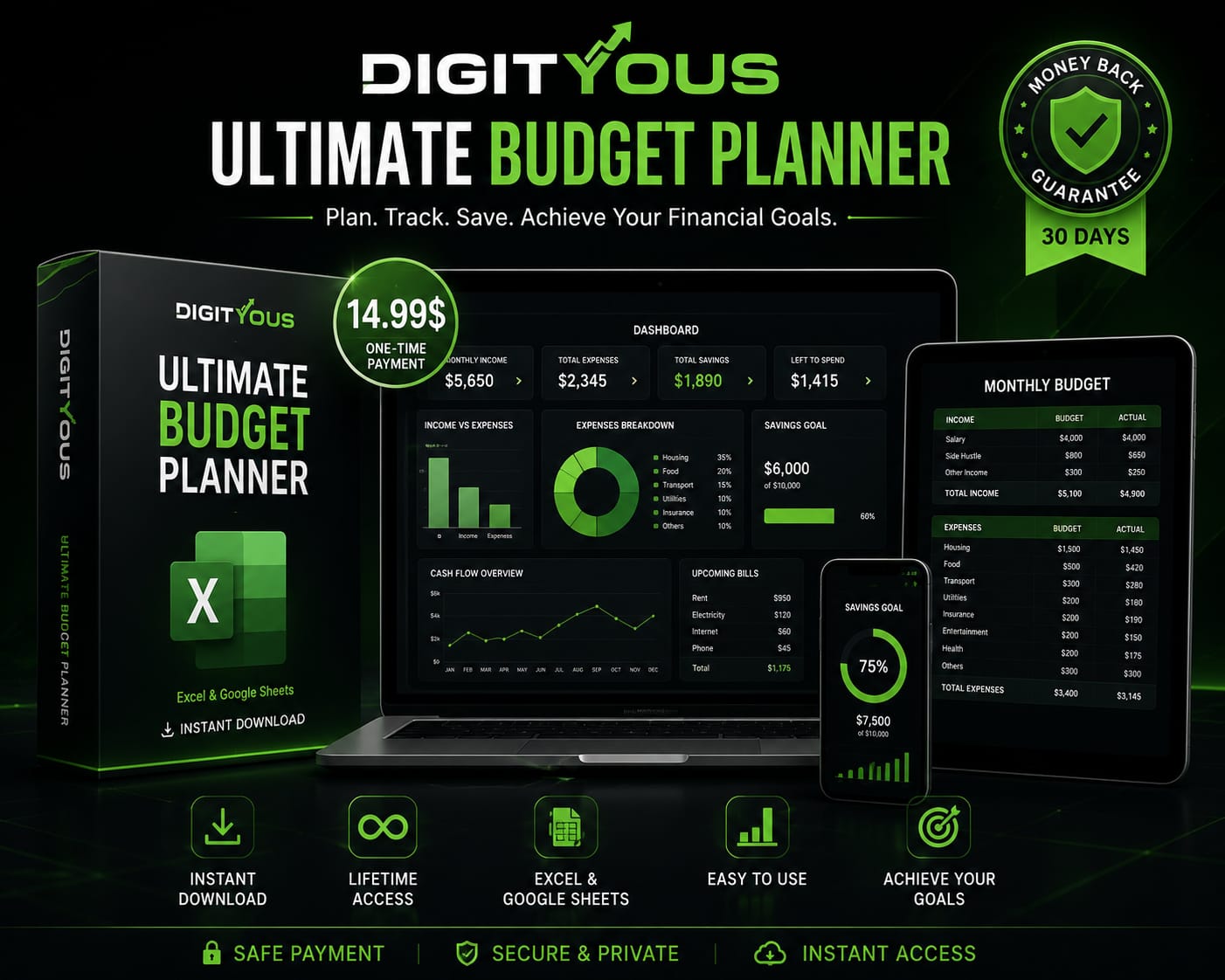 DIGITYOUS Ultimate Budget Planner | Take Control of Your Finances